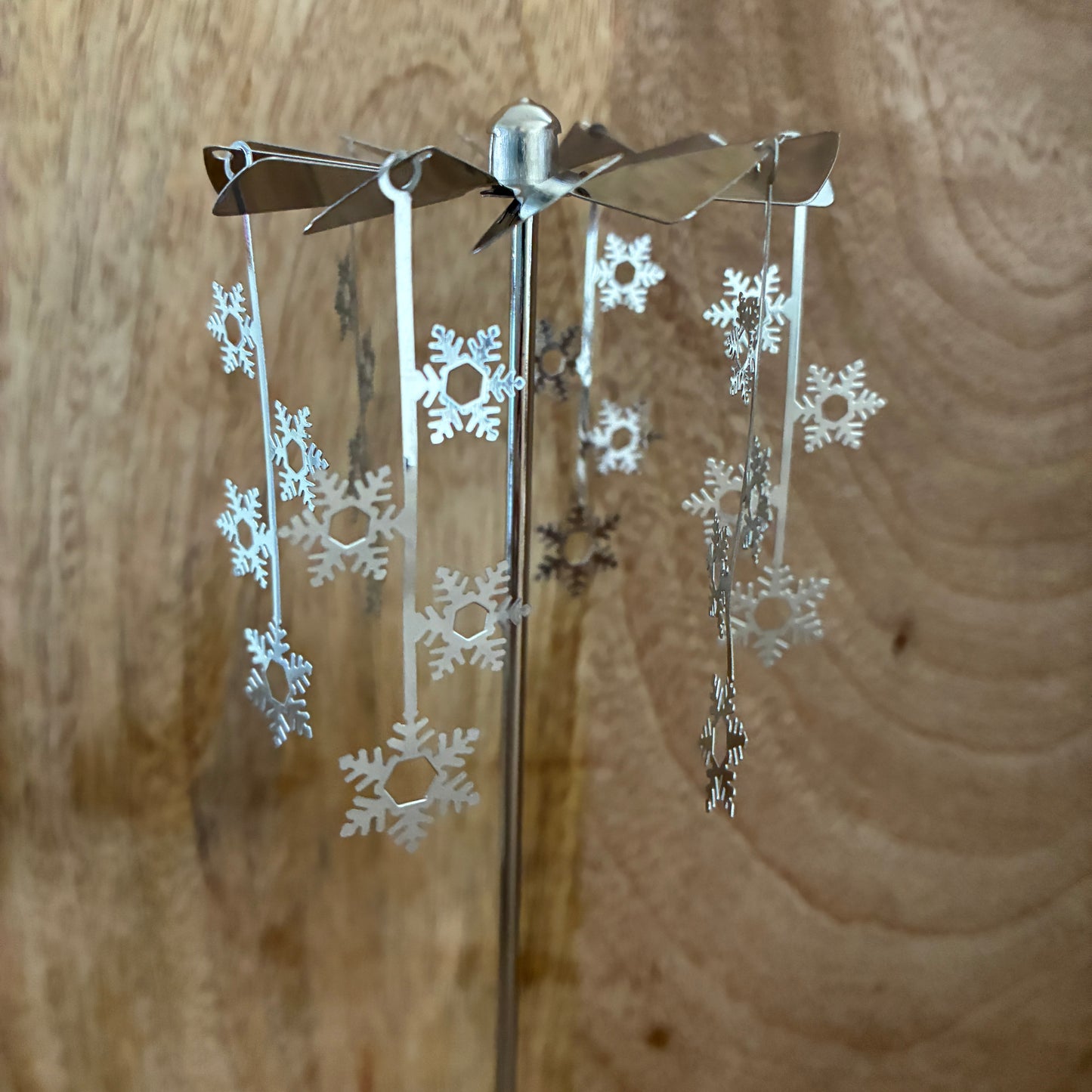 Silver Christmas spinning carousel Tea light holders. 2 designs
