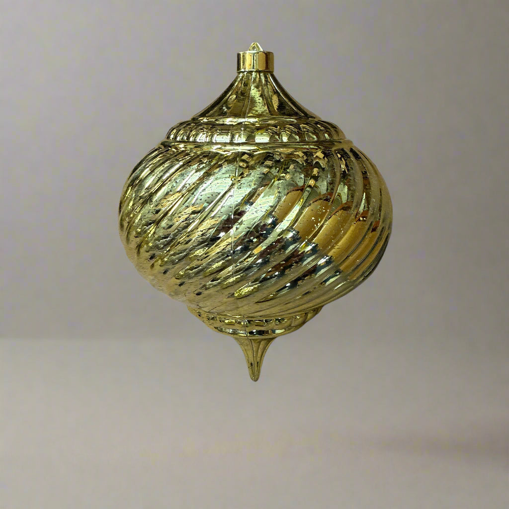 Gold decorative ornament on a tiled floor