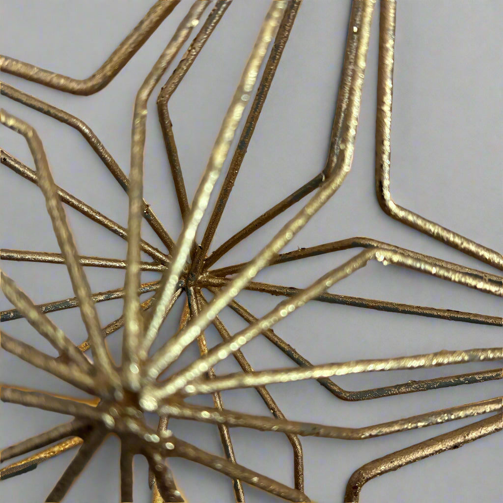 Gold wire hanging star decoration 16cm