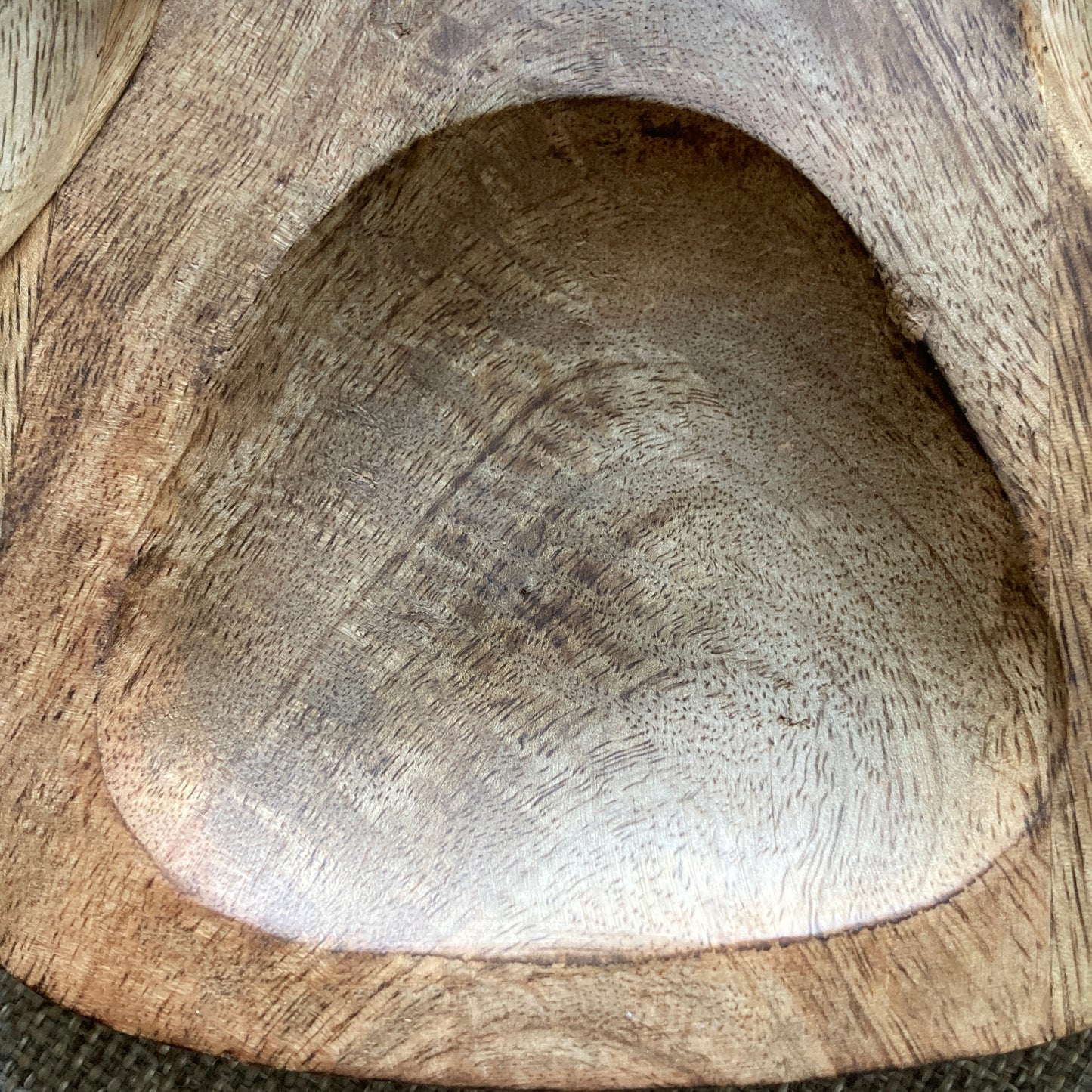 Carved Mango wood nibbles dish 30cm