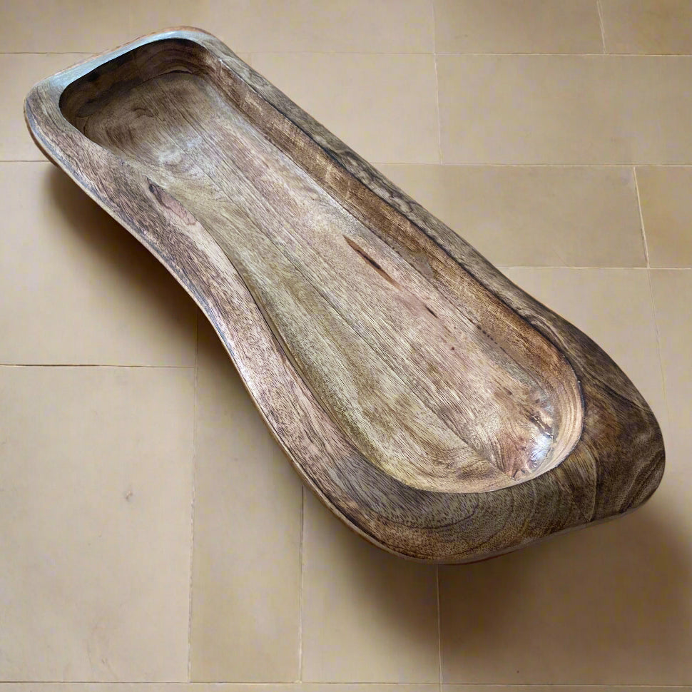 Carved Mango wood dough bowl 57cm