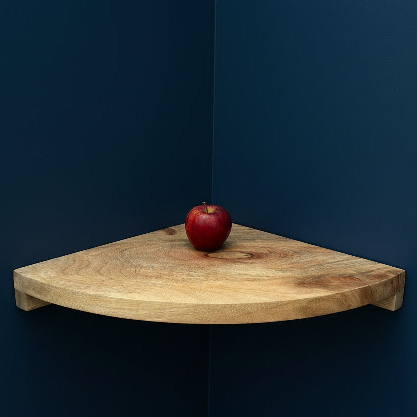BD-6 Mango wood rounded corner wall shelves - 3 sizes