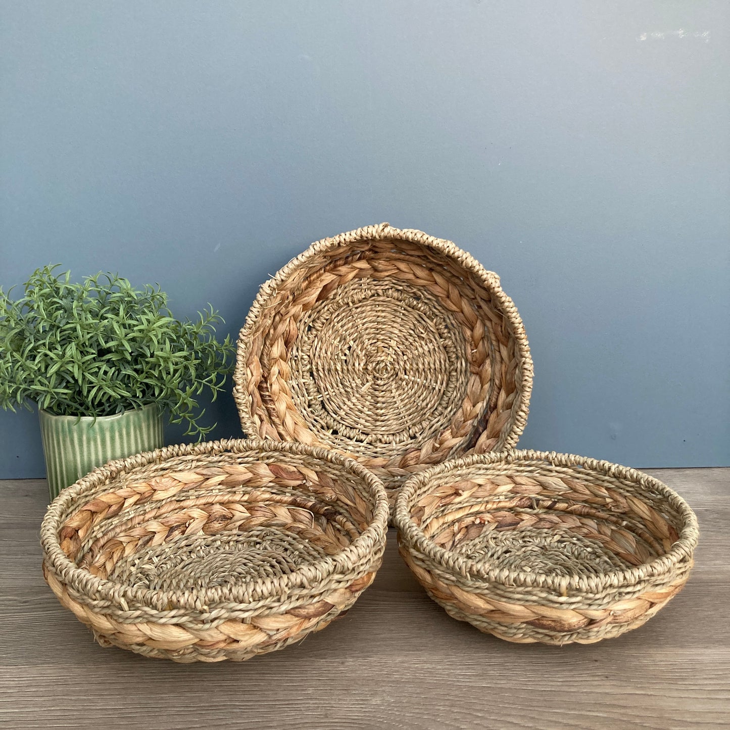 Woven seagrass and water hyacinth bowls - 3 sizes available