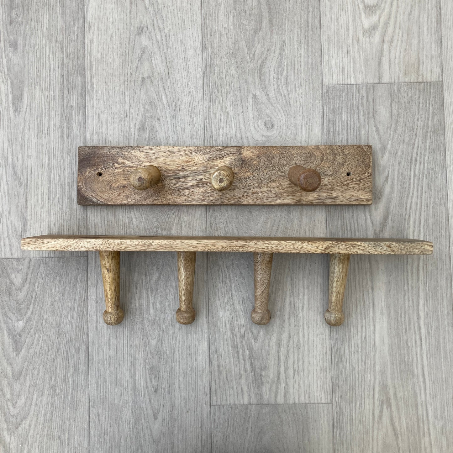 Solid Mango Wood Peg Style Coat Racks in 3 and 4 peg sizes
