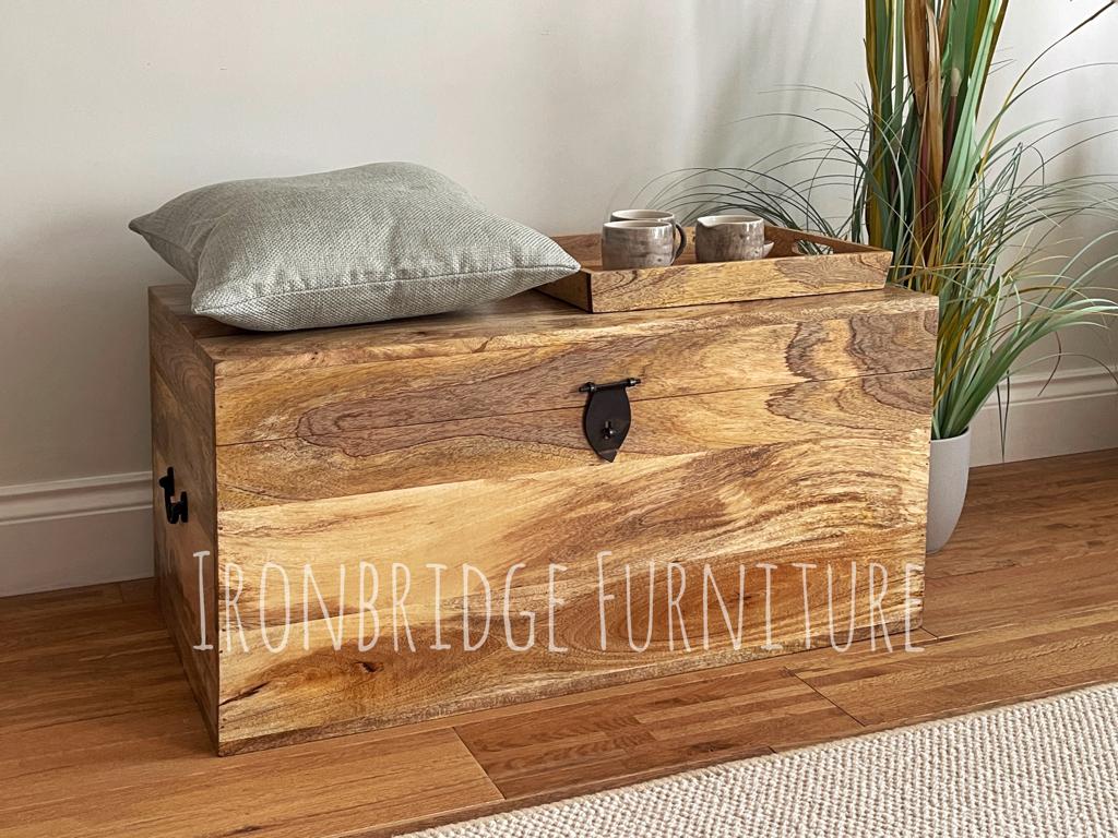 MANT-121 Mango wood storage trunk - available in 3 sizes