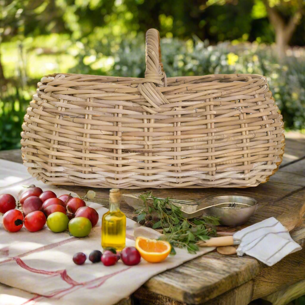 Basket being used at a picnic.