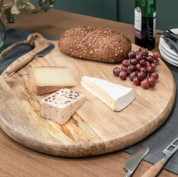 Giant chunky round handled charcuterie board - Mango wood