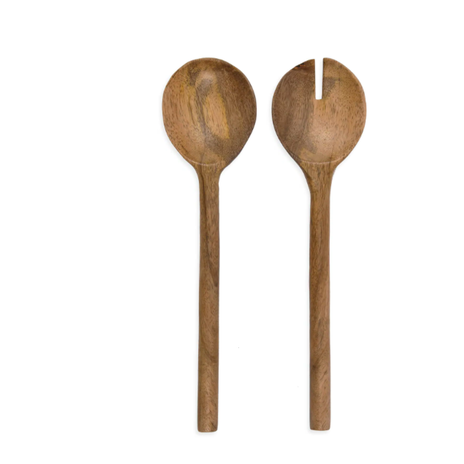 Set of 2 Mango wood salad server / utensils