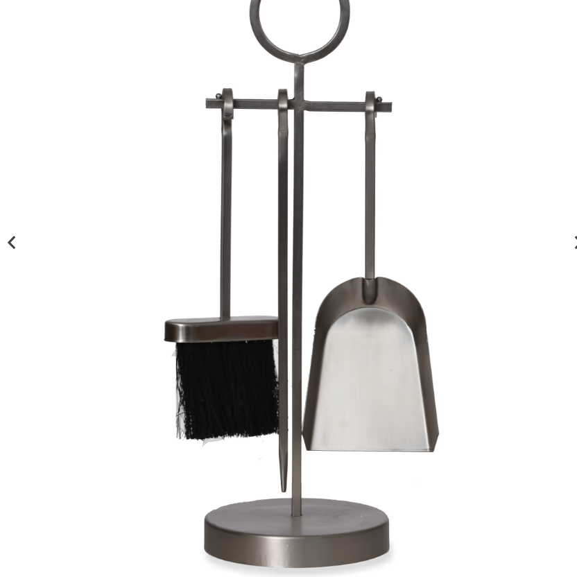 Small powder coated steel fireside companion tool set - silver