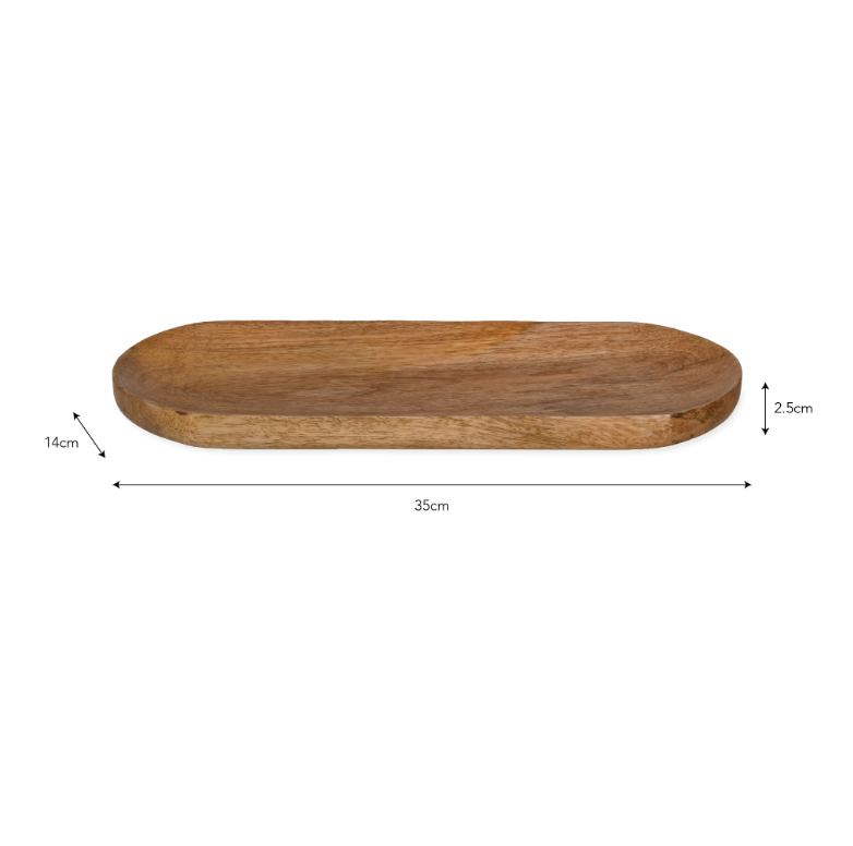 Carved Mango wood bread dish 35cm