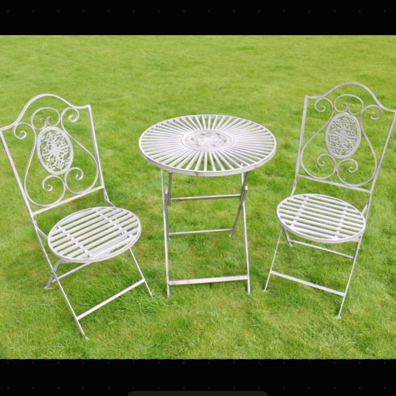 T42 Antique grey bistro set