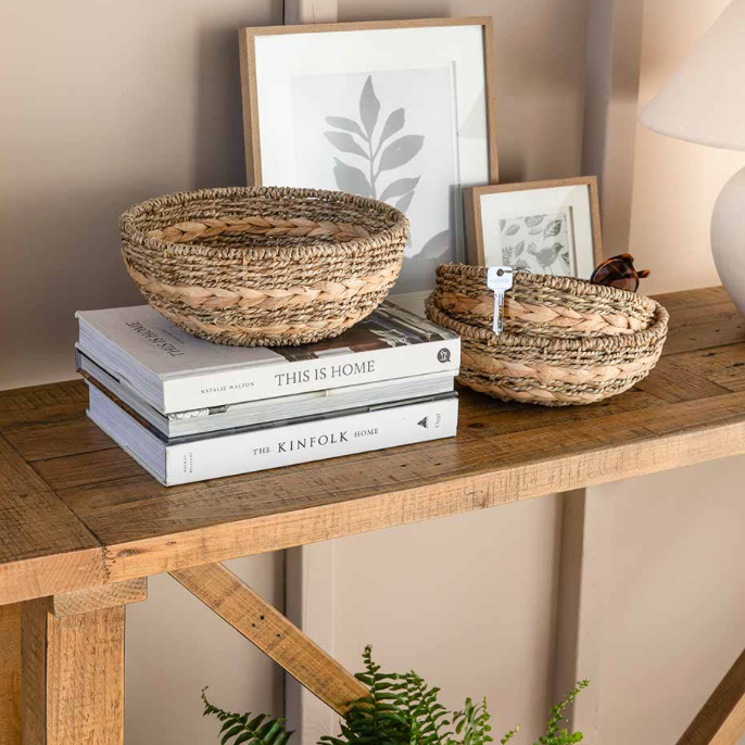 Woven seagrass and water hyacinth bowls - 3 sizes available