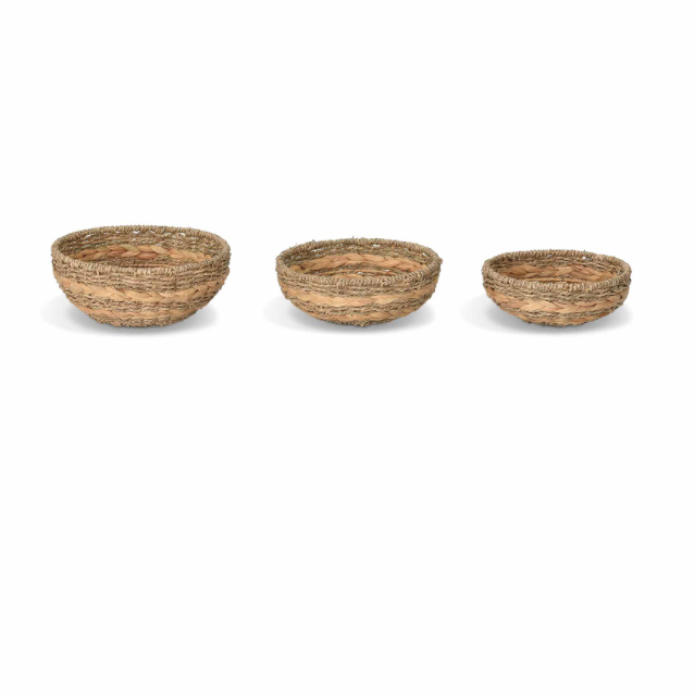 Woven seagrass and water hyacinth bowls - 3 sizes available