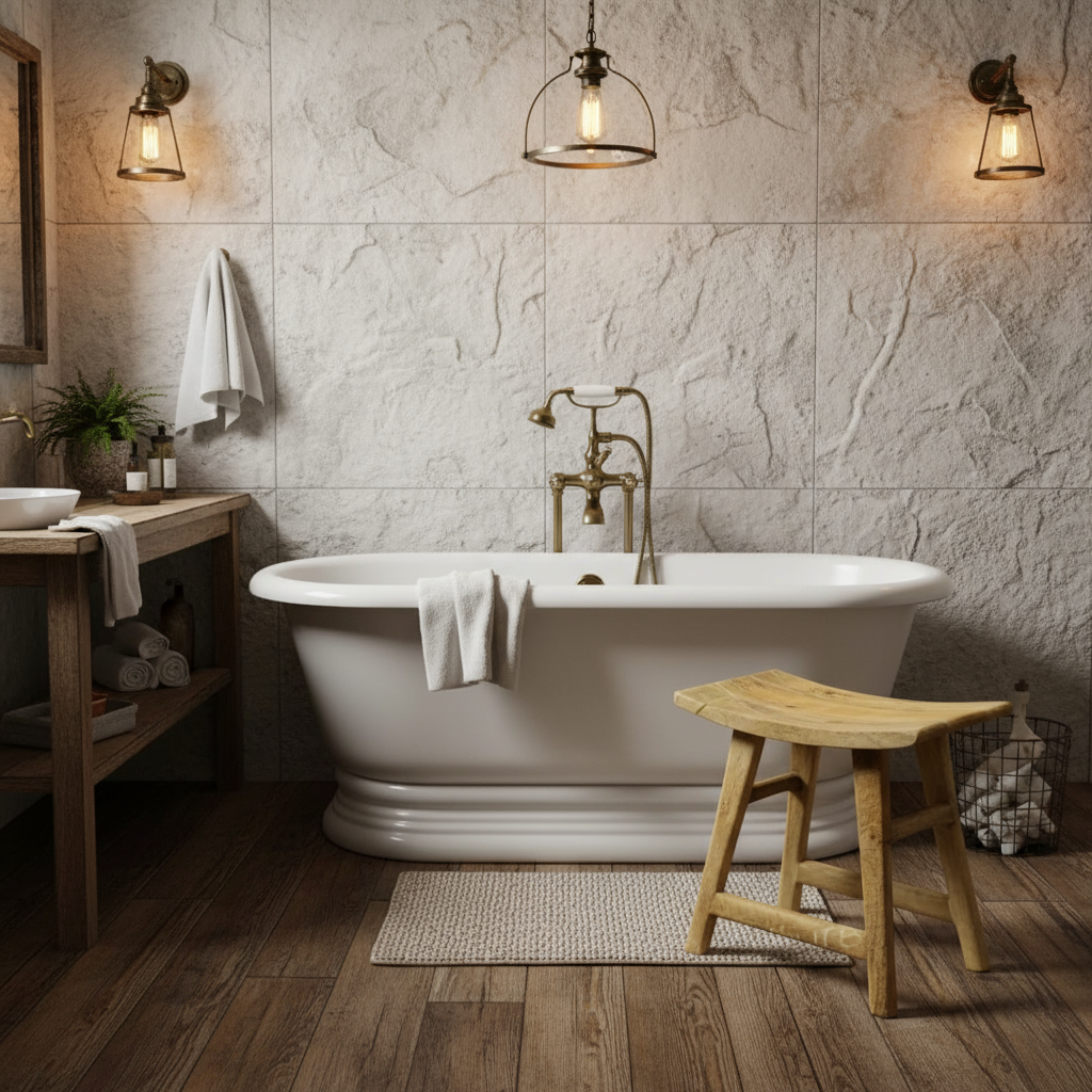 Curved rustic Mango wood stool.