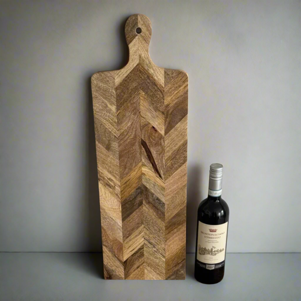Parquet design food presentation boards. Mango wood. 3 sizes available