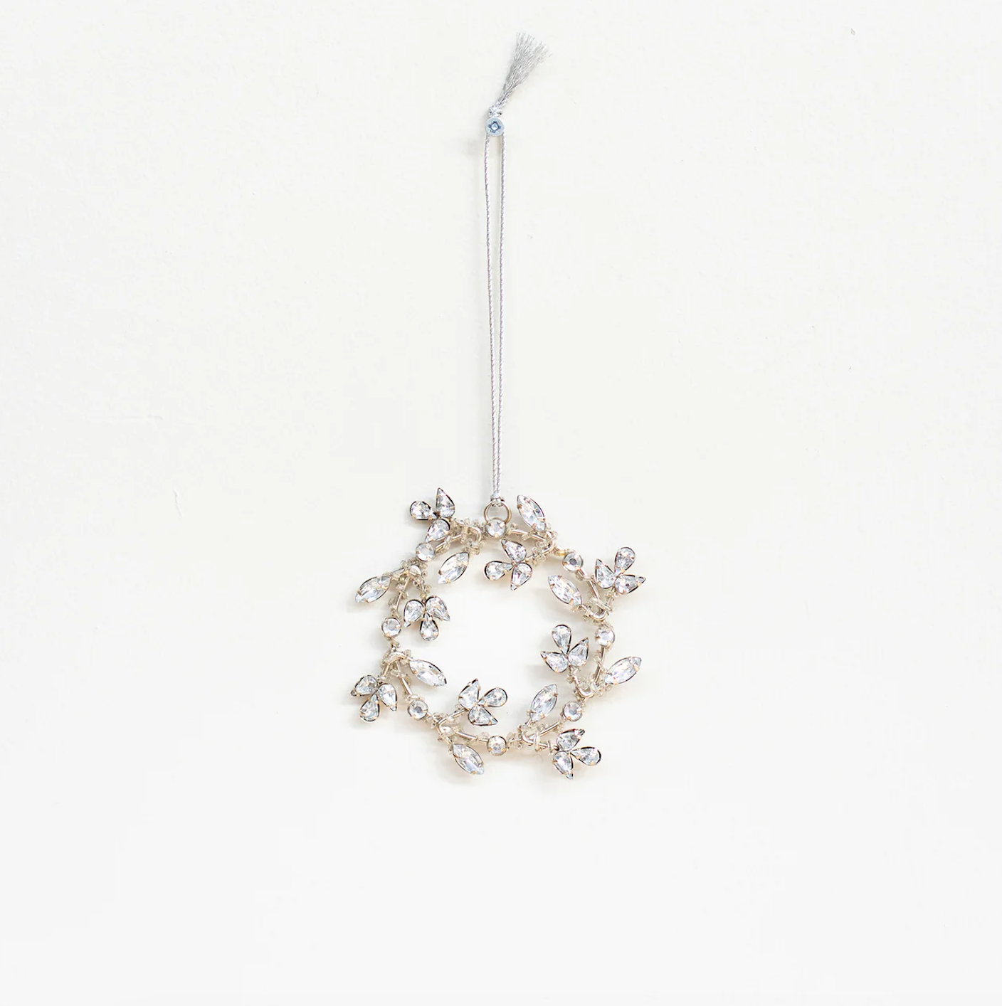 Hanging wreath on white background