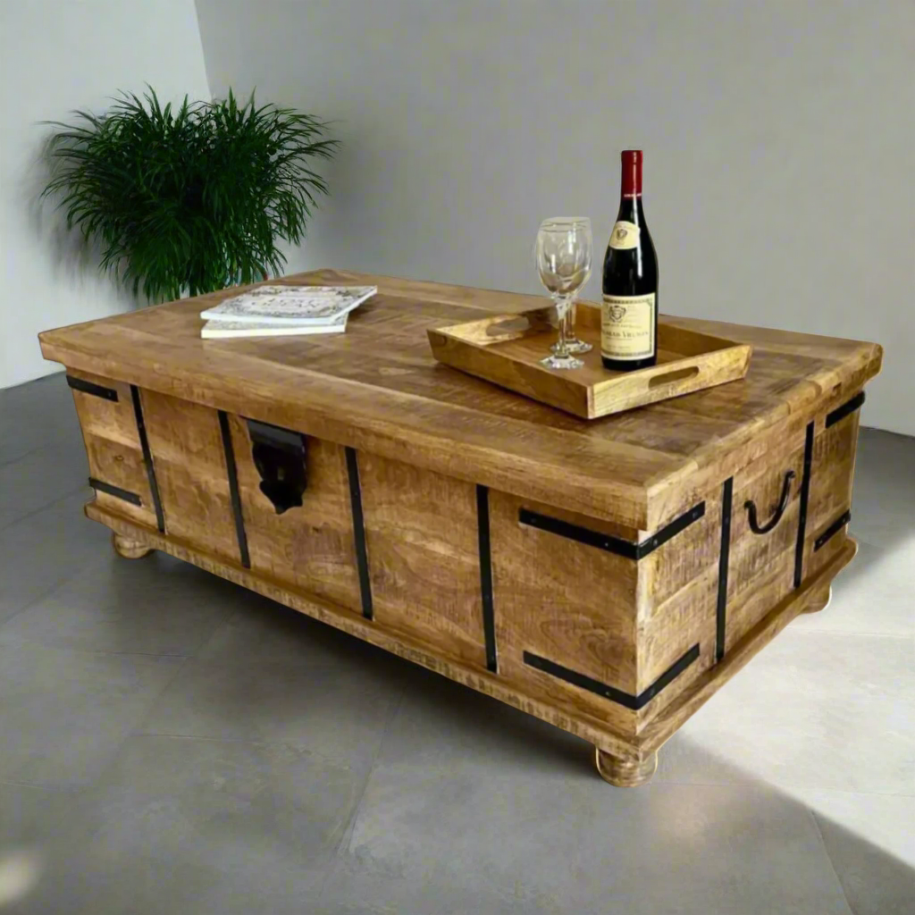 Size 4 Extra large rustic rough cut Mango wood trunk on feet