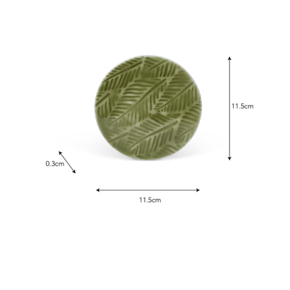 Set of 4 metal coasters with dimensions.