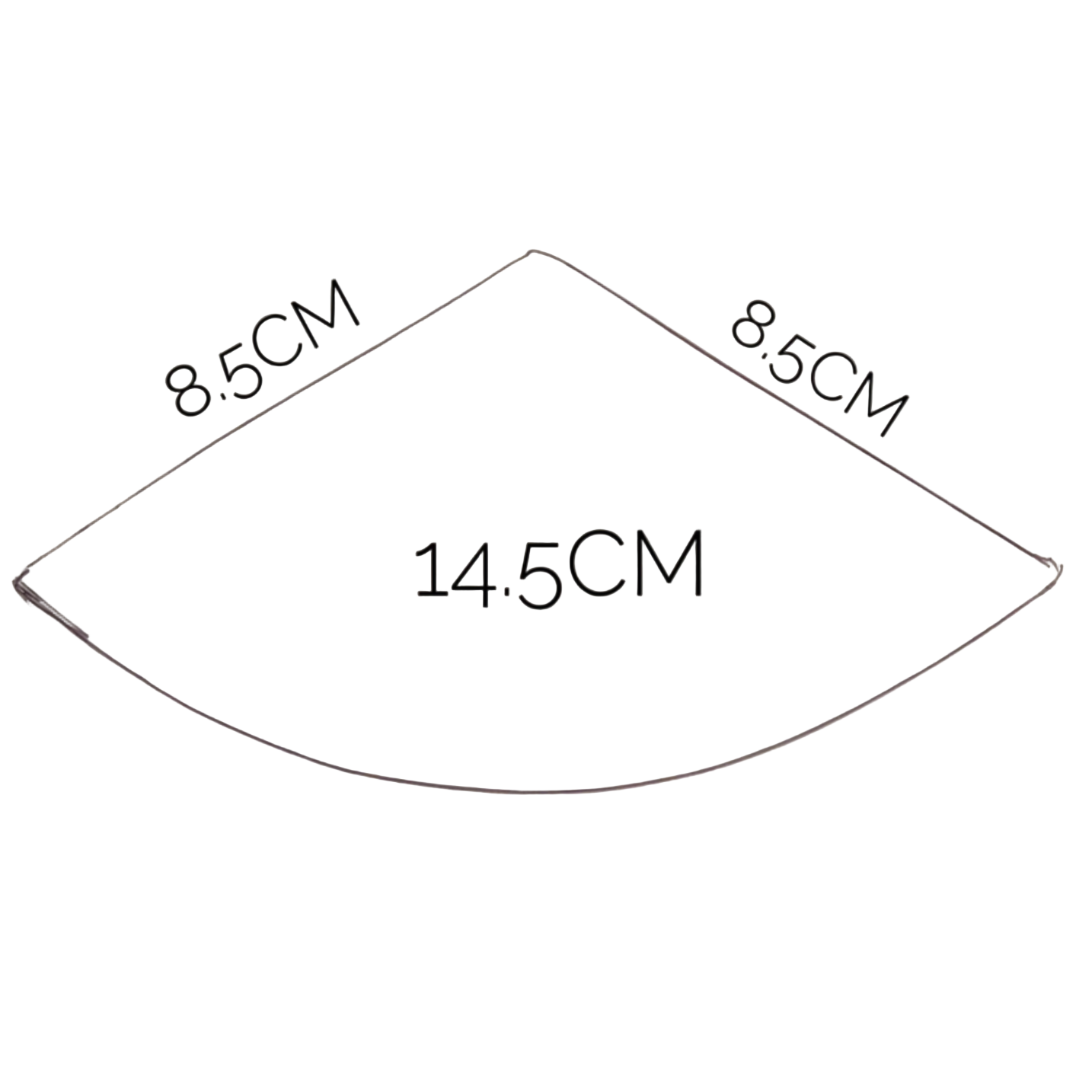 Measurement chart with dimensions on a beige background