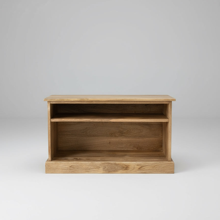 MANT-510 Solid Mango wood shoe storage bench, 74cm wide close up