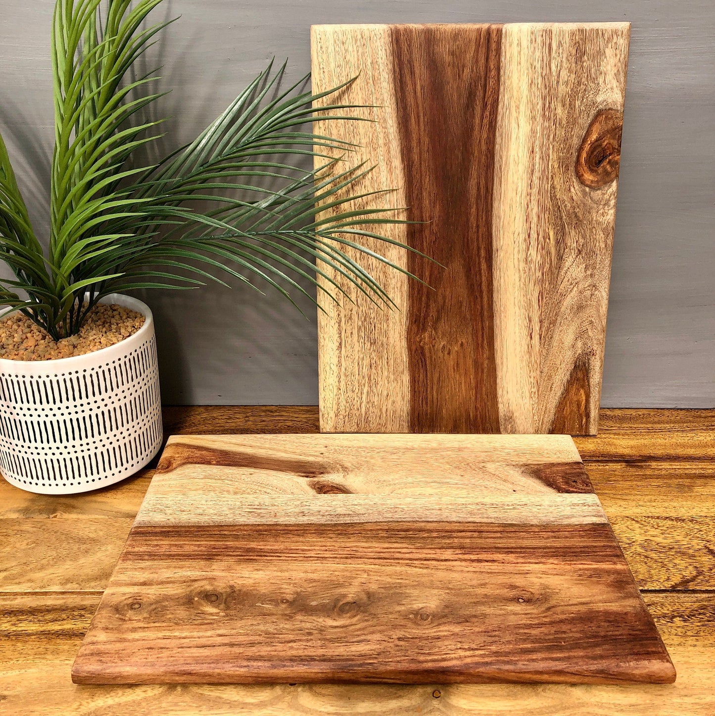Set of Solid Natural Sheesham Wood Board Placemats & Coasters. 2 placemats.