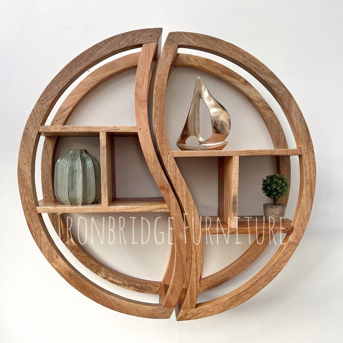 Yin Yang 75cm Floating Mango wood shelves