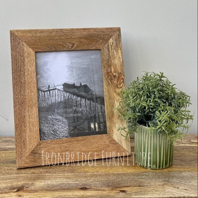 Solid Mango wood picture frames. 8x10", 6x8", 5x7" available. Stand alone or wall hanging.