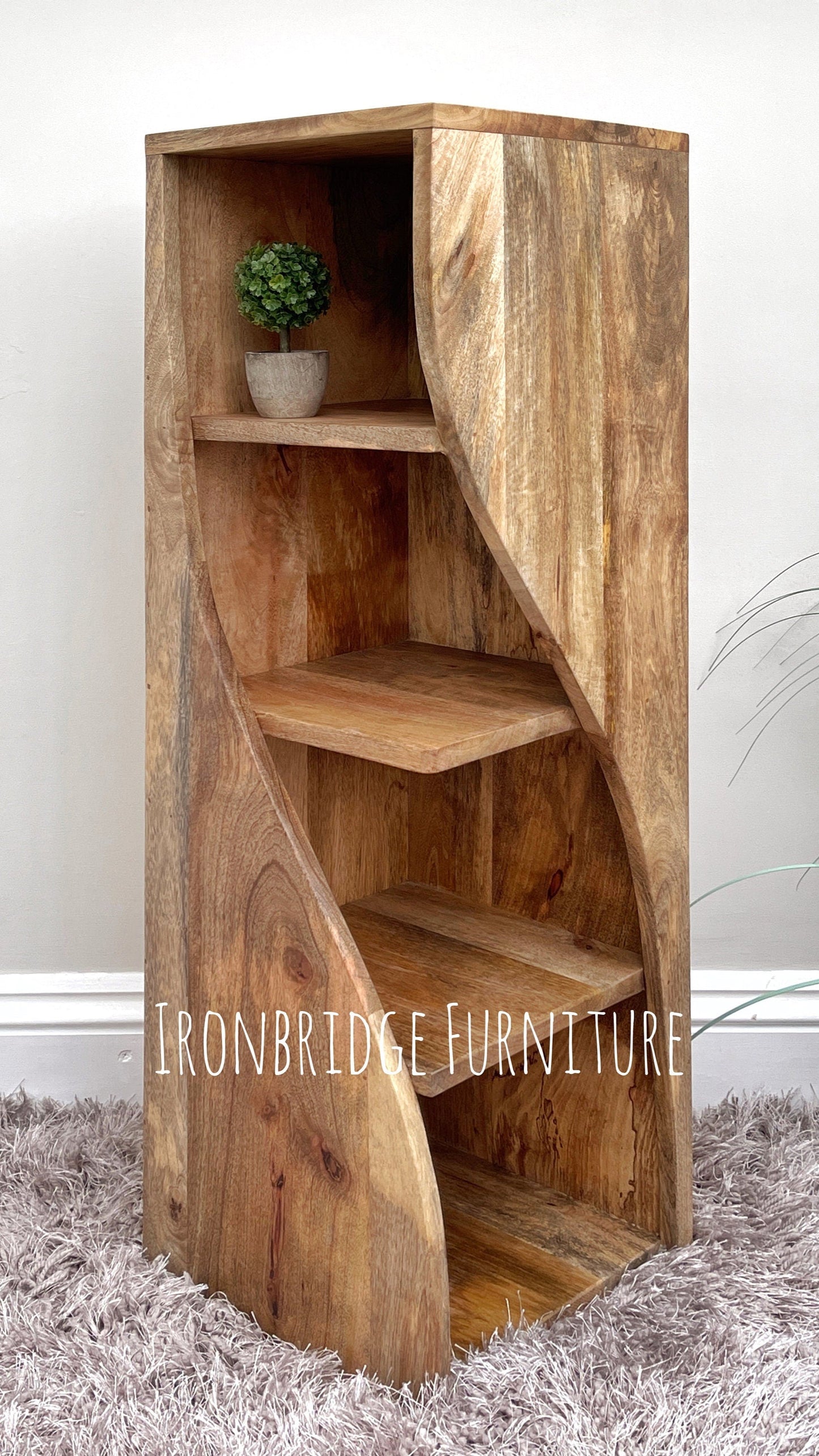 TW29 Medium Twisted Bookcase 90cm high x 28.5cm square at an angle