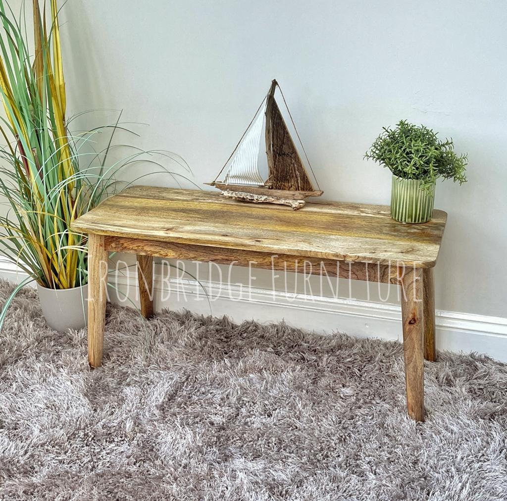 Mango 90cm bench / coffee table at an angle