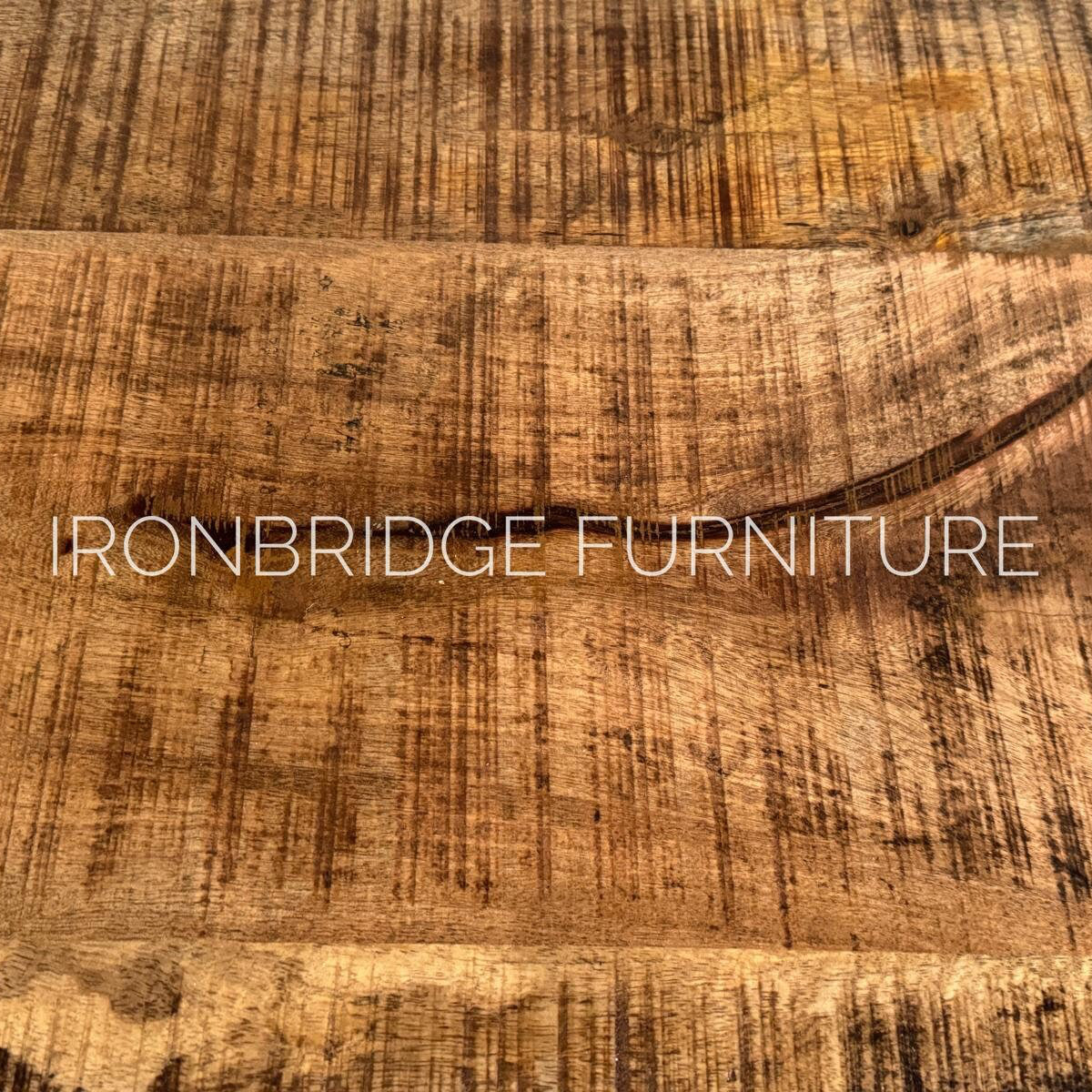 Size 2 Medium rustic rough cut Mango wood trunk on feet - 90cm wide close up
