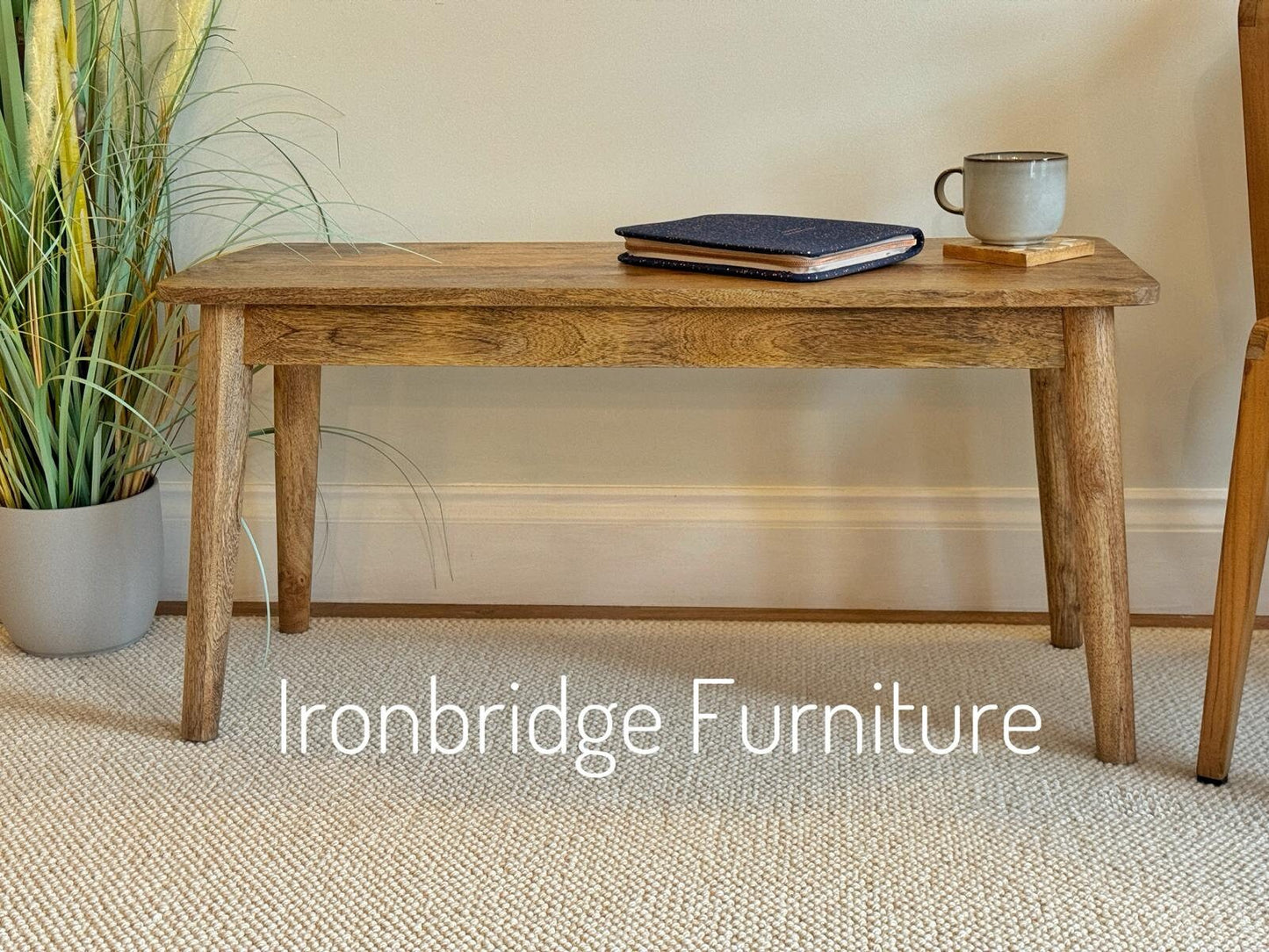 Mango 90cm bench / coffee table with accessories