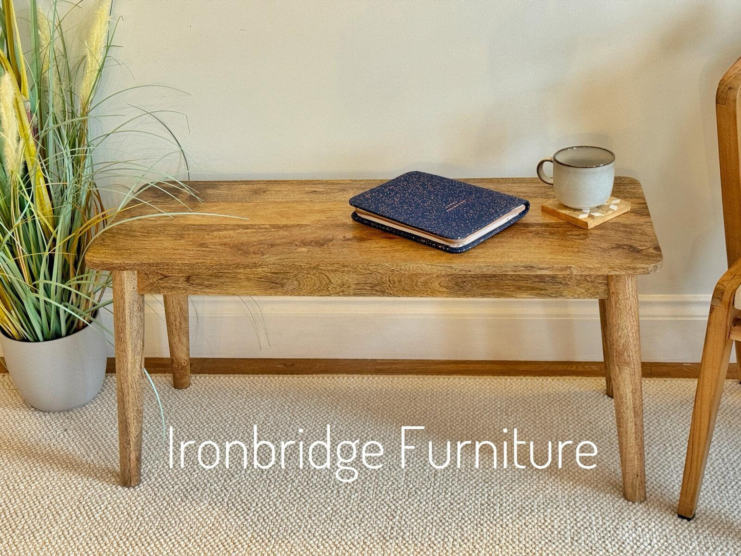 Mango wood slim coffee table - 90cm wide