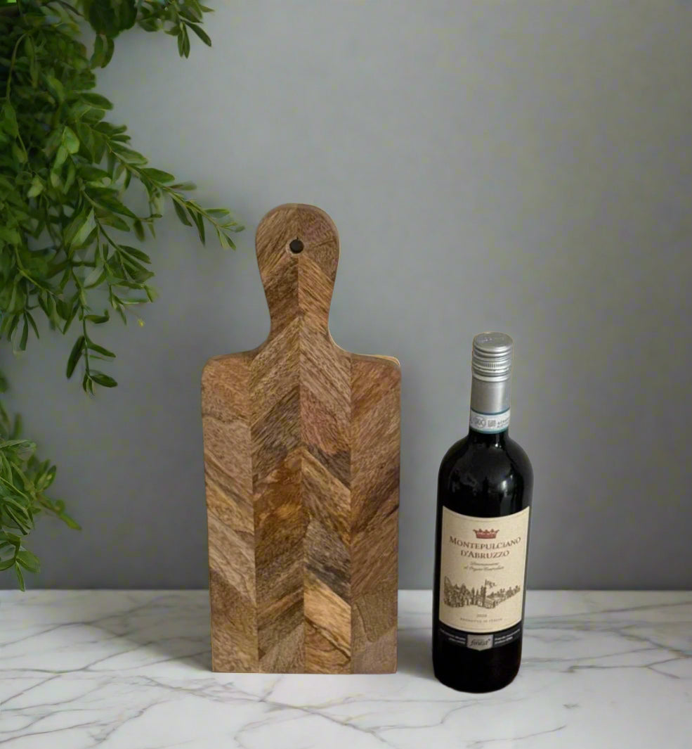Parquet design food presentation boards. Mango wood. 3 sizes available