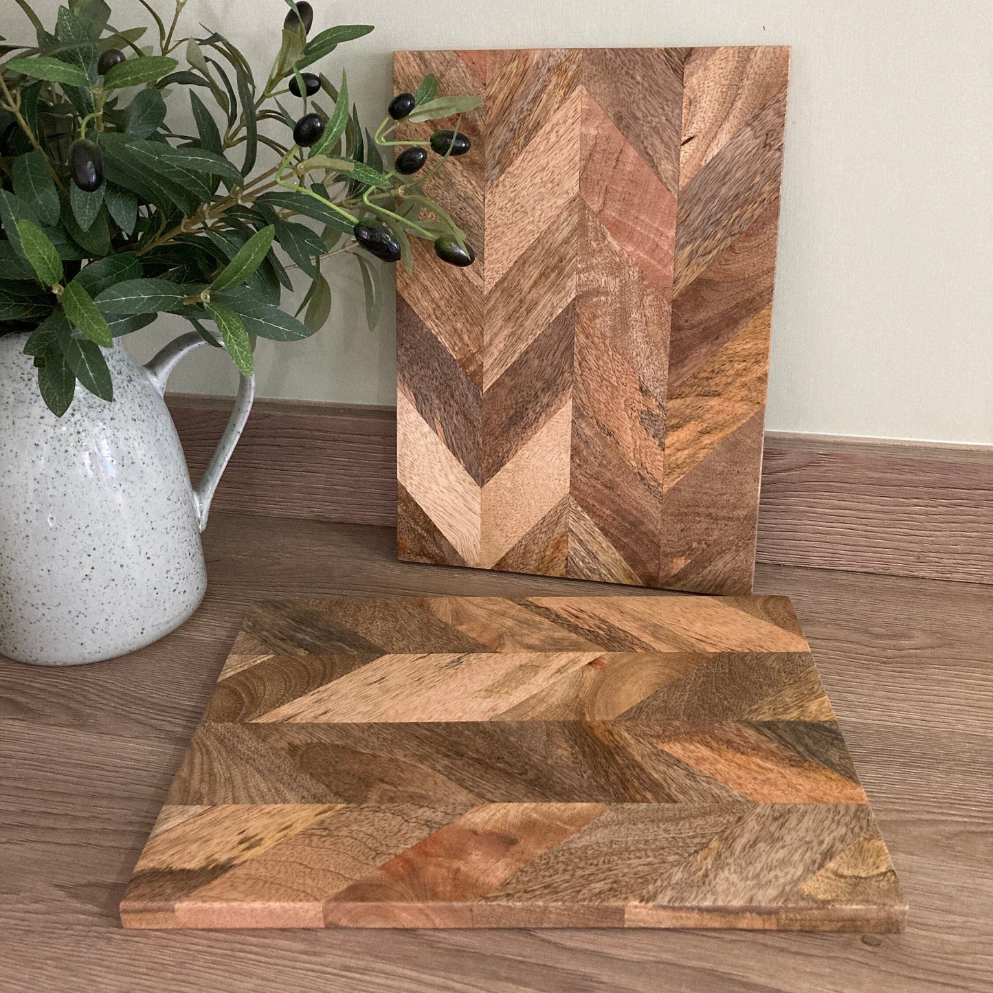 Set of solid Mango wood Parquet placemats two
