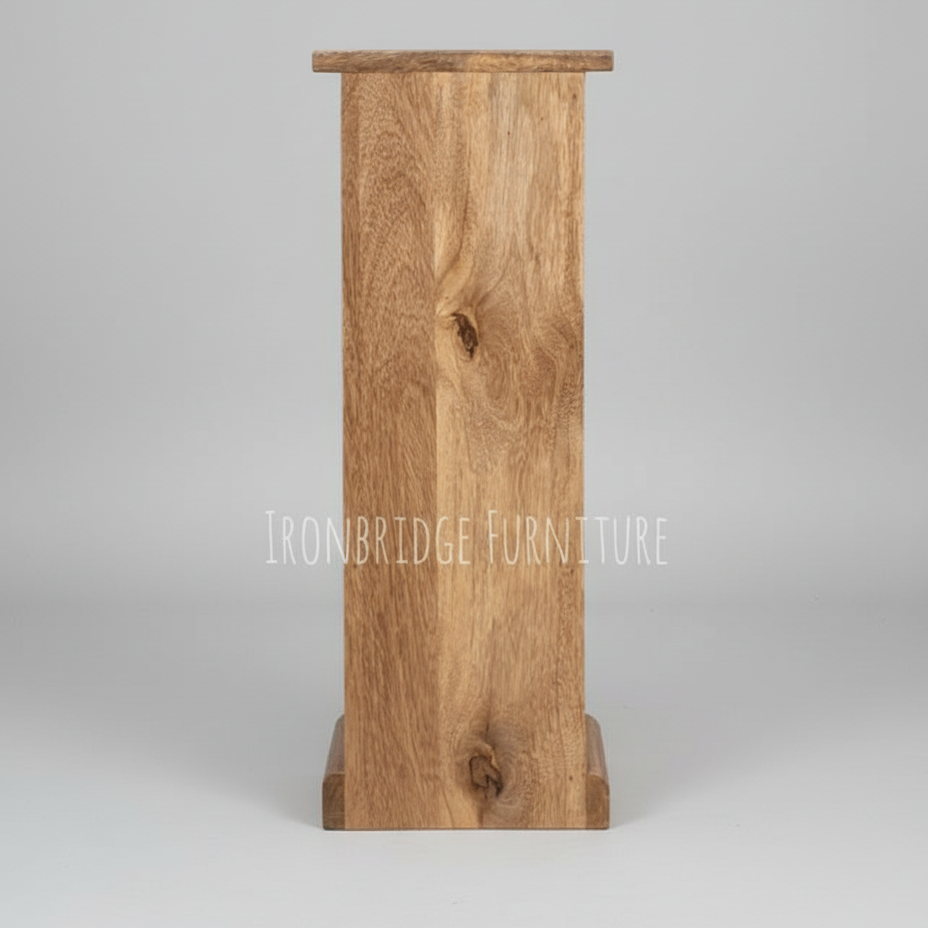 MANT-521 Parquet slim cabinet with 1 door in Mango wood back view