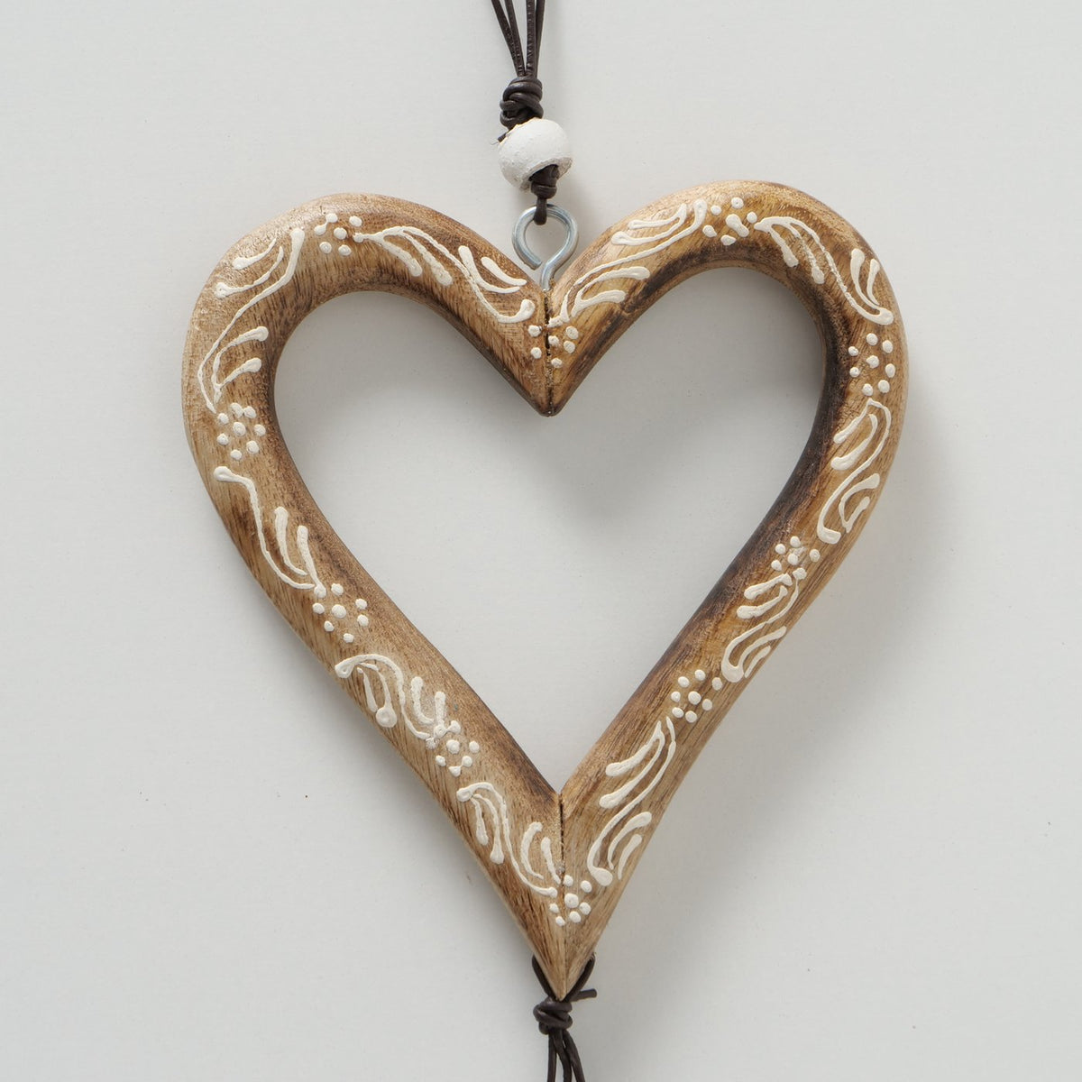 Solid Mango wood heart garlands. 2 Designs