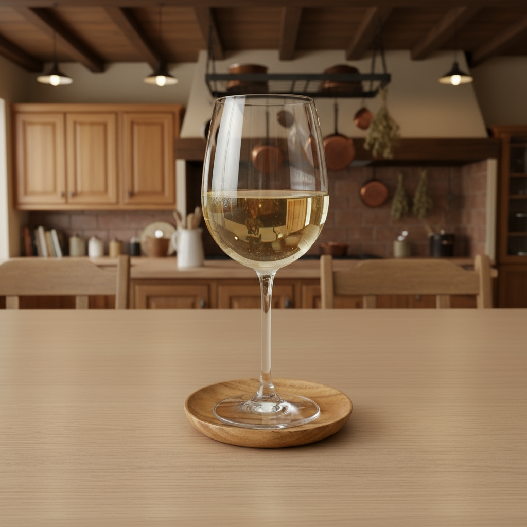 Wooden plate on a white background