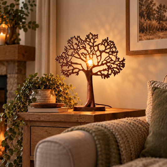Small tree of life lamp - Oxidised copper finish