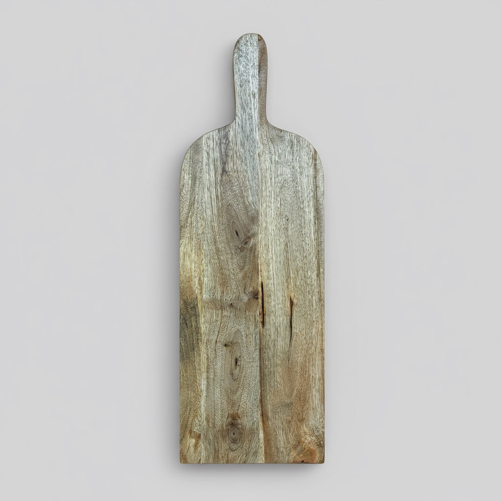 Wooden paddle on a gray wooden floor