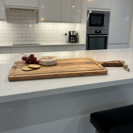 ASH7360 Large Acacia wood board with handle and juice grooves
