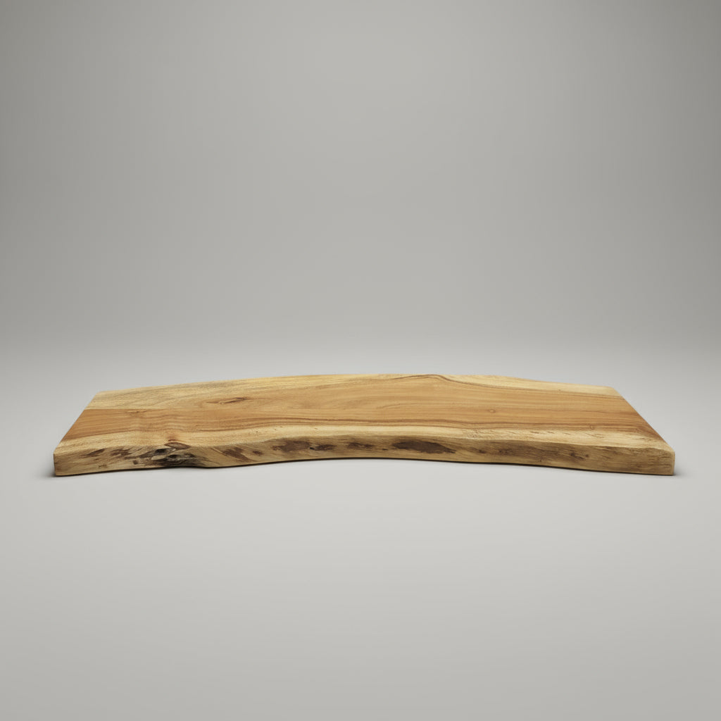 Wooden cutting board on a gray background