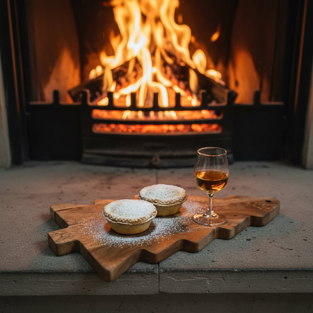 Wooden Christmas tree decoration on a white wall