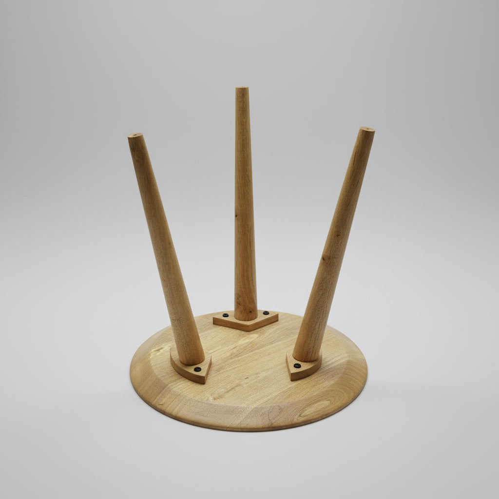 Wooden stand with three poles on a kitchen counter