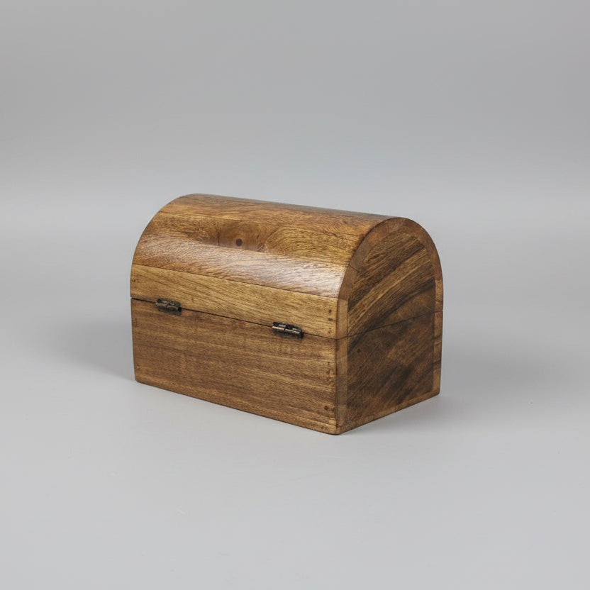 Wooden boxes on a wooden surface with a light background