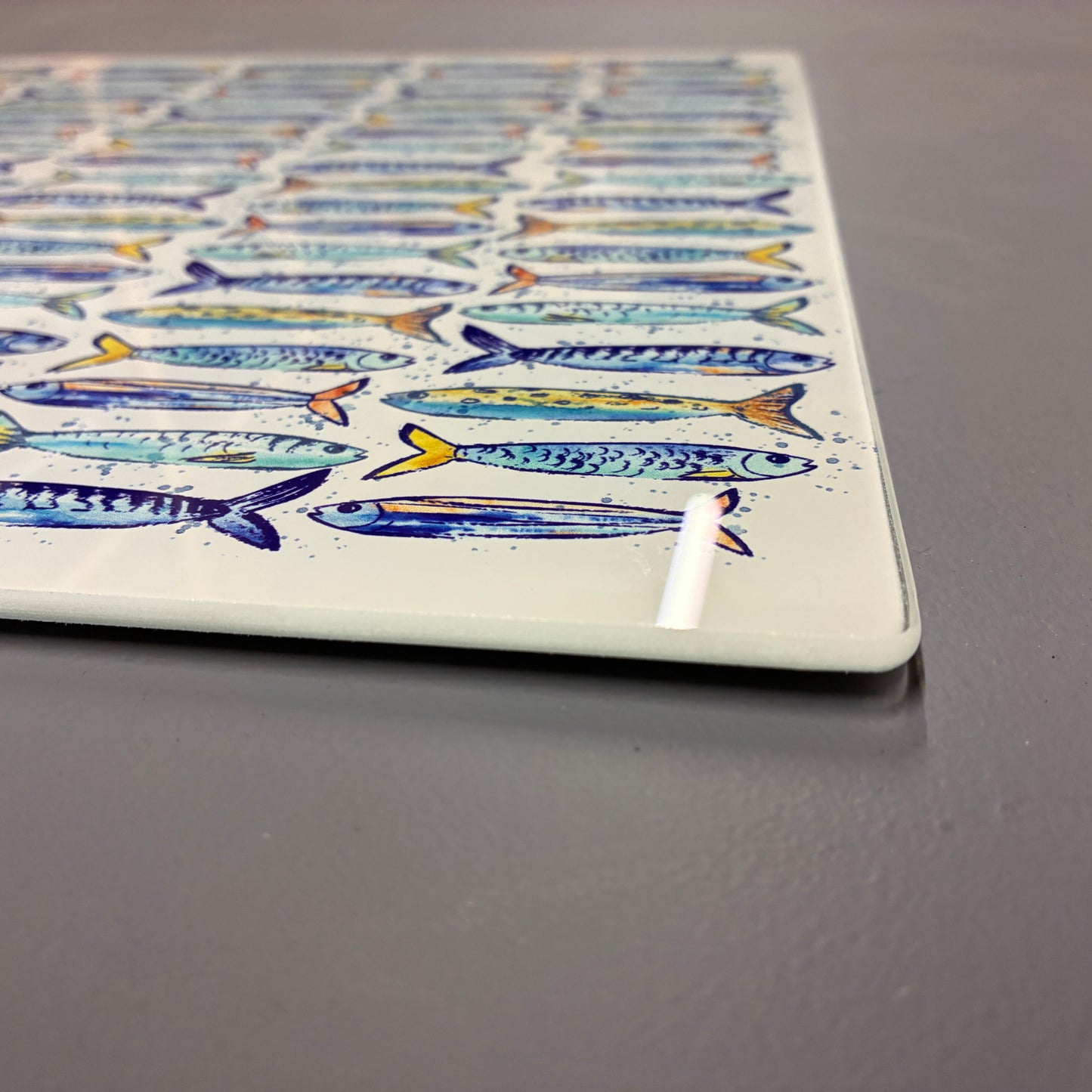 Glass Sardine design worktop protector 40x30cm