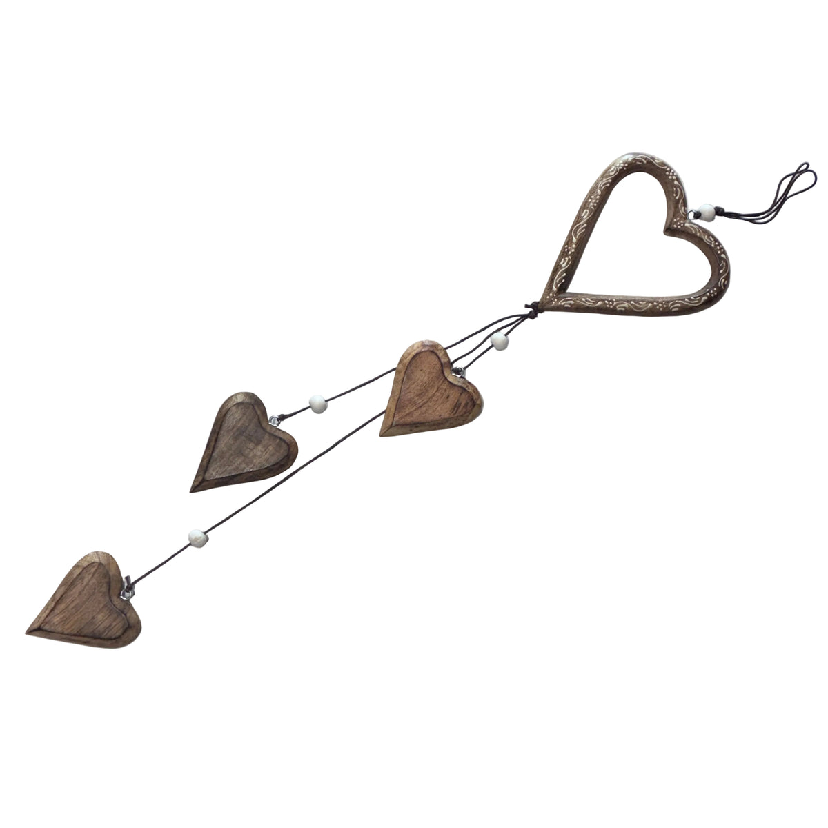 Solid Mango wood heart garlands. 2 Designs