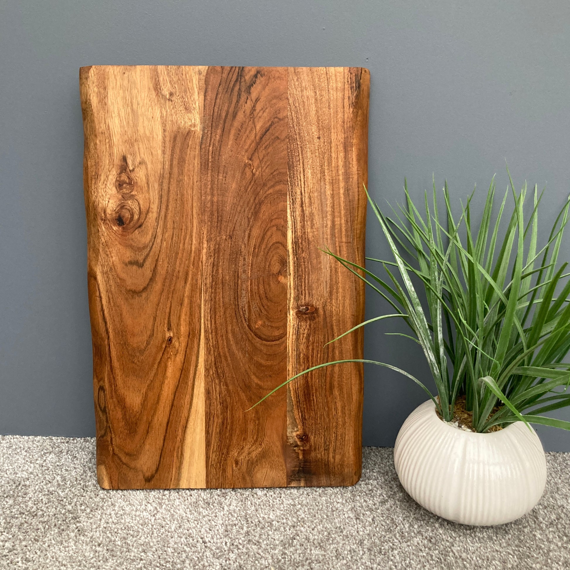 Chunky Acacia wood grazing board with cut out grooves for easy handling 45 x 30cm
