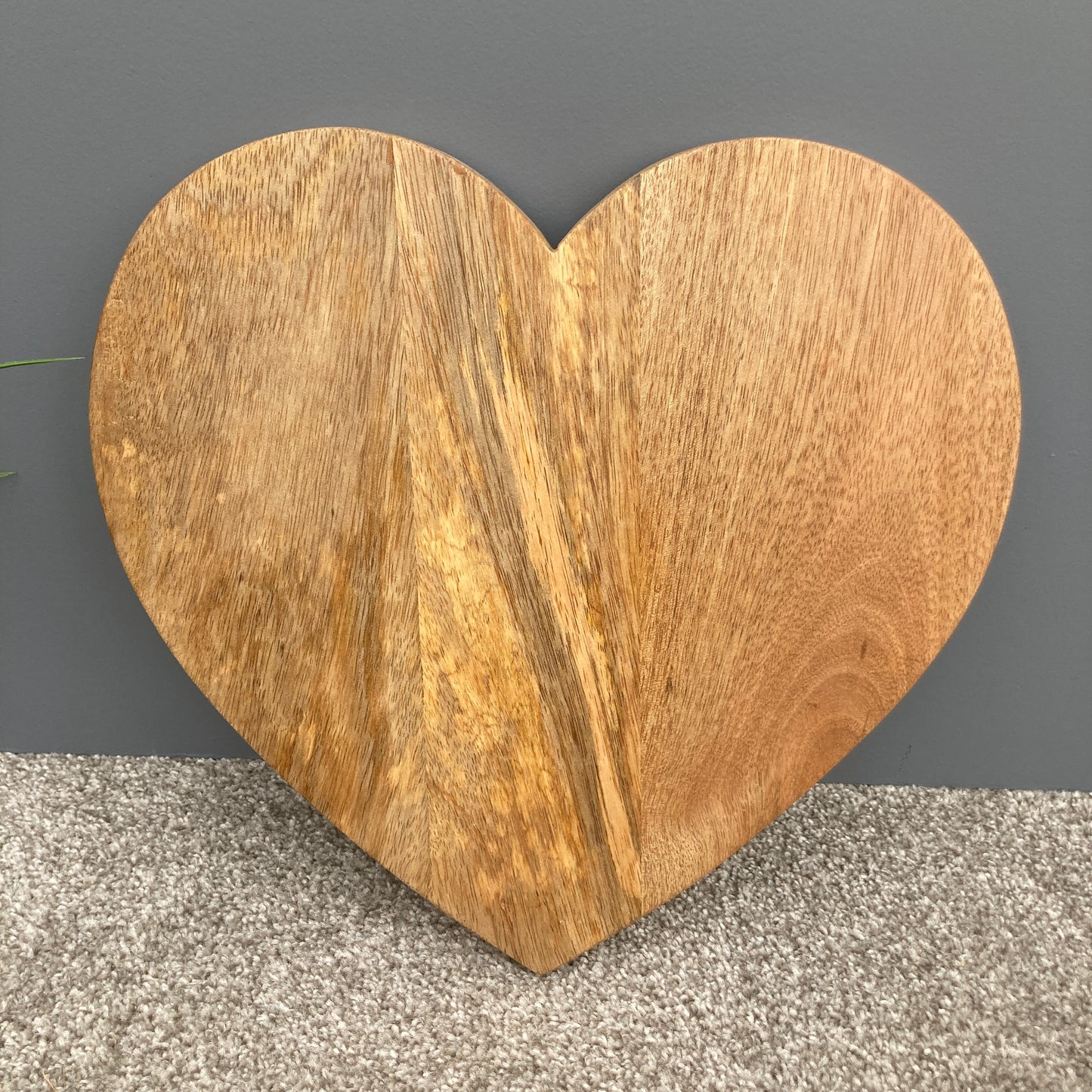 Hand carved solid Mango wood wooden heart dish / board