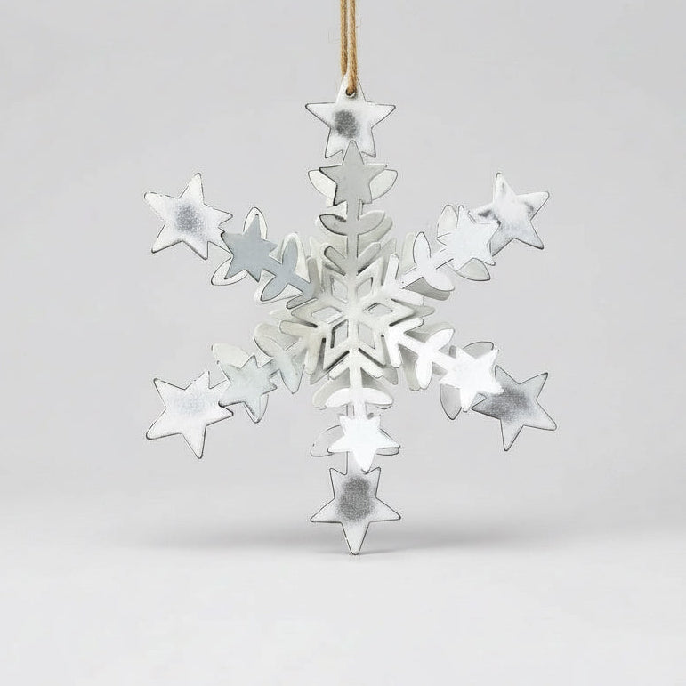 White snowflake displayed