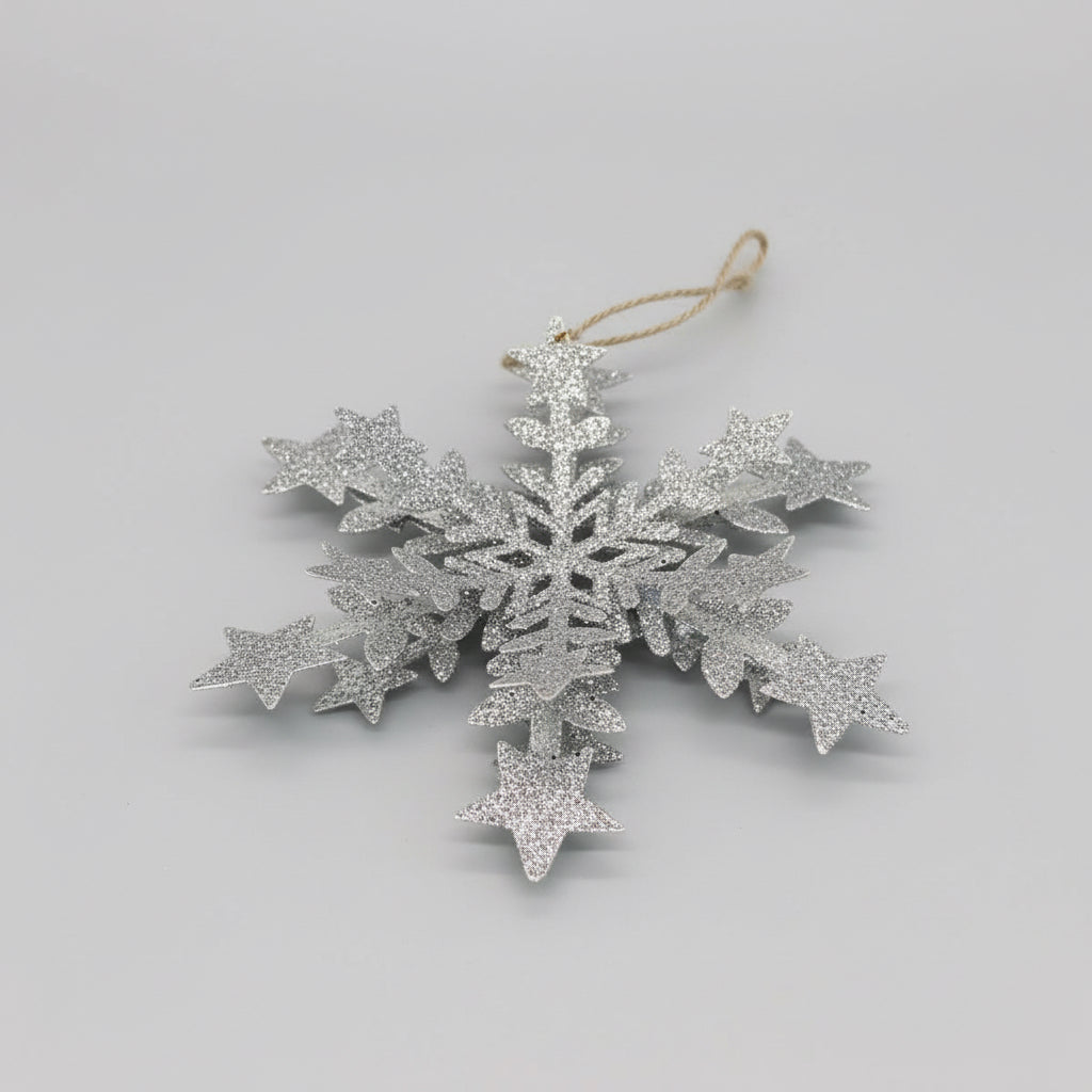 Hanging snowflake decoration -silver design